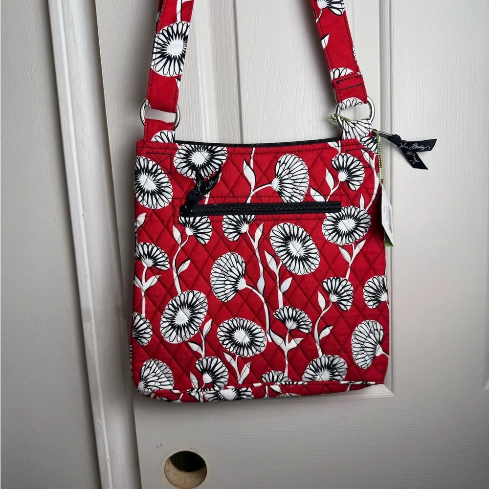 NWT Vera Bradley Red Floral Crossbody Bag - Picture 8 of 10